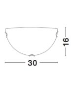 ΑΠΛΙΚΑ ANCO 30cm ΛΕΥΚΟ ΣΑΤΙΝΕ ΓΥΑΛΙ + ΧΡΩΜΙΟ ΜΕΤΑΛΛΟ Nova Luce - Image 3