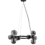 Κρεμαστό πολύφωτο μεταλλικό μαύρο με φιμέ γυαλιά ODILLIA 9028855 Nova Luce