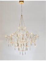 Πολυέλαιος LED μεταλλικό χρυσός με κρύσταλλα Goro 9116820 Nova Luce - Image 2