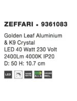 ΦΩΤΙΣΤΙΚΟ ΟΡΟΦΗΣ ZEFFARI 9361083 ΧΡΥΣΟ ΑΛΟΥΜΙΝΙΟ + ΚΡΥΣΤΑΛΛΟ Κ9 Nova Luce - Image 4