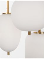 Κρεμαστό φωτιστικό τρίφωτο Ε14 μεταλλικό σε αντικέ ορείχαλκο και οπάλ γυαλί LATO 9624068 Nova Luce - Image 3