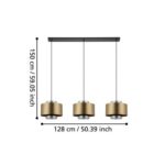 Κρεμαστό φωτιστικό οροφής 3xE27/40W/230V χρυσό 390067 EGLO - Image 4