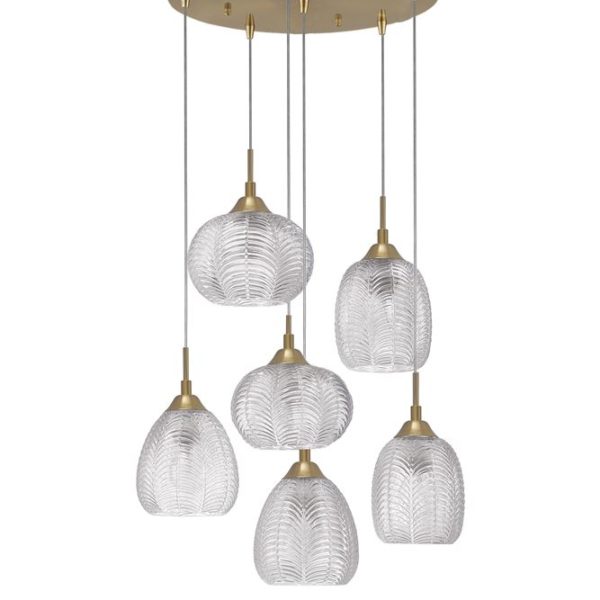 Φωτιστικό Κρεμαστό 6/φωτο E27 Χρυσό Vario 9191544 Nova Luce