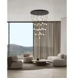 Κρεμαστό Φωτιστικό Οροφής LED 102W Μαύρο-Χρυσό Dimmable Alcinoe 9520019 Nova Luce - Image 5