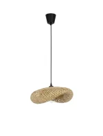 Adaline Φωτιστικό Οροφής από Bamboo σε Φυσικό και Μαύρο 9586537 Nova Luce