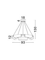 Κρεμαστό Φωτιστικό Οροφής LED 45W Λευκό-Χρυσό Dimmable Τεχνητό Μάρμαρο Aider 9019759 Nova Luce - Image 4