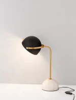 Επιτραπέζιο Φωτιστικό 1xE27 LED 12W 55x15x20.5 Μαύρο-Χρυσό Μάρμαρο Κινητό Bishop 9501225 Nova Luce - Image 2