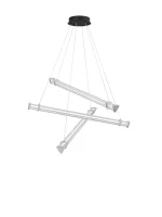 Κρεμαστό φωτιστικό Led Διάφανο & Σατινέ Νίκελ PHEME 9214235 Nova Luce