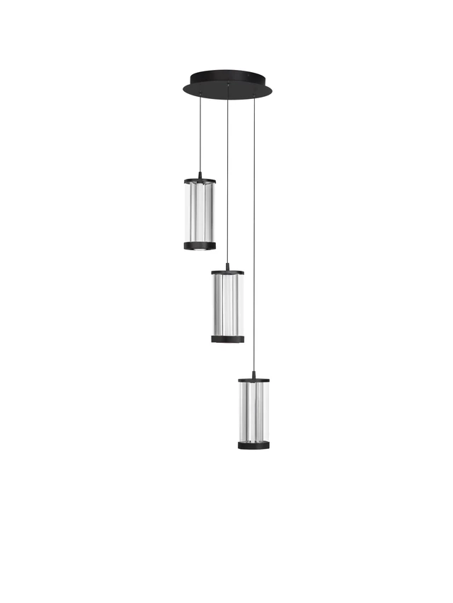 1 Κρεμαστό φωτιστικό CODY Μαύρο & Διάφανο 9214273 Led 3000K Nova Luce - Image 1