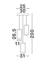 Κρεμαστό φωτιστικό CODY Μαύρο & Διάφανο 9214273 Led 3000K Nova Luce - Image 6